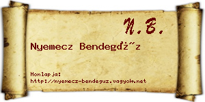 Nyemecz Bendegúz névjegykártya